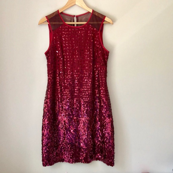 Just Taylor Red Sequin Dress - Picture 3 of 8